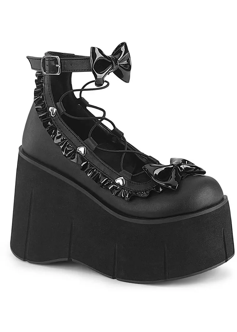 DemoniaCult Kera 18 Platform Mary Janes Black