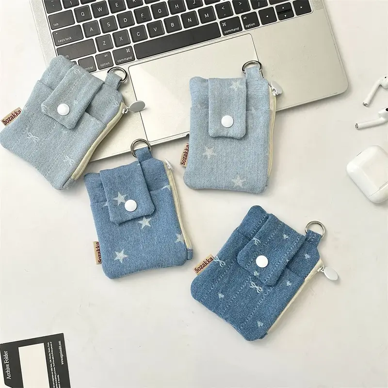 Denim Mini Zipper Pouch