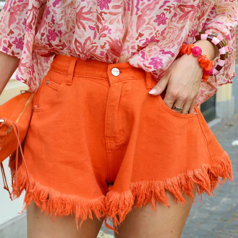 Denim shorts orange