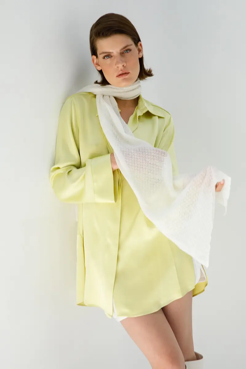 DIAMOND SHAWL ECRU