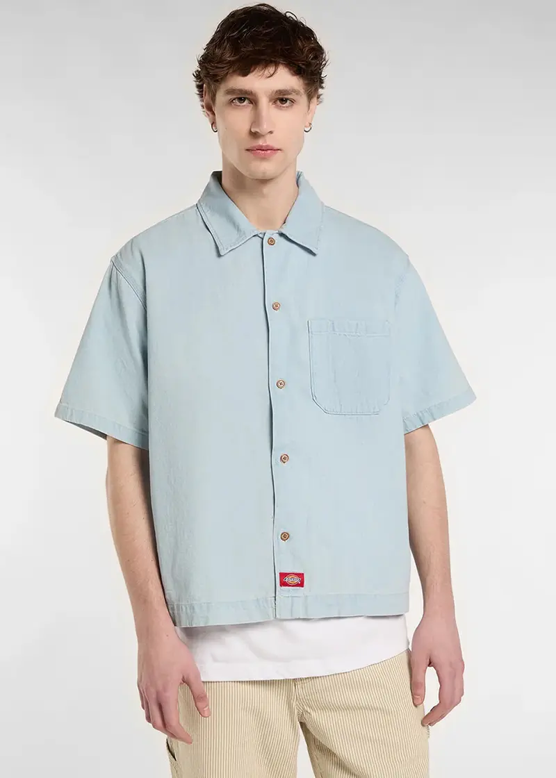 Dickies Men's Denim Shirt Fog Blue