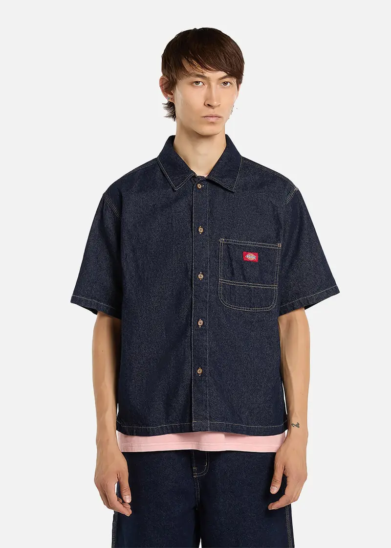 Dickies Men's Denim Shirt Rinsed Blue