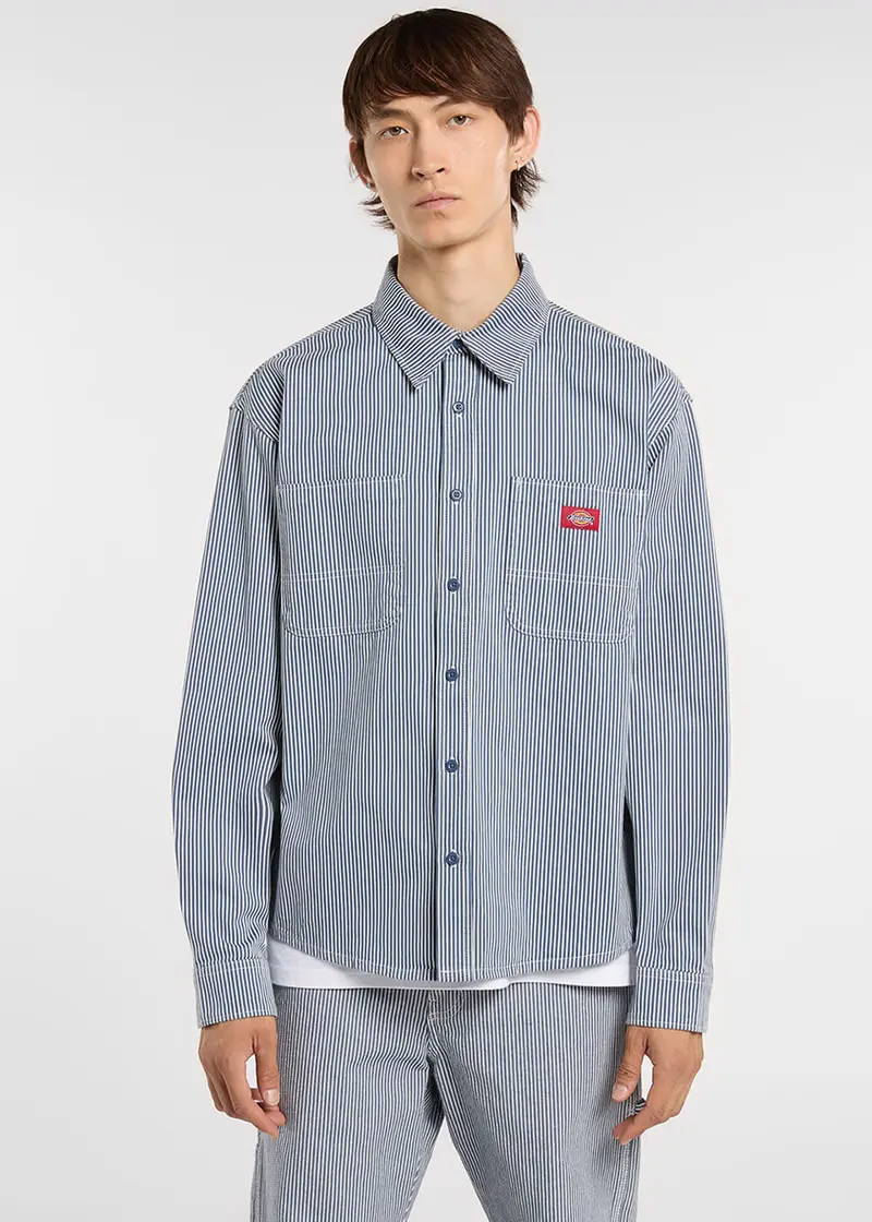 Dickies Men's Hickory Work Shirt Retro Indigo