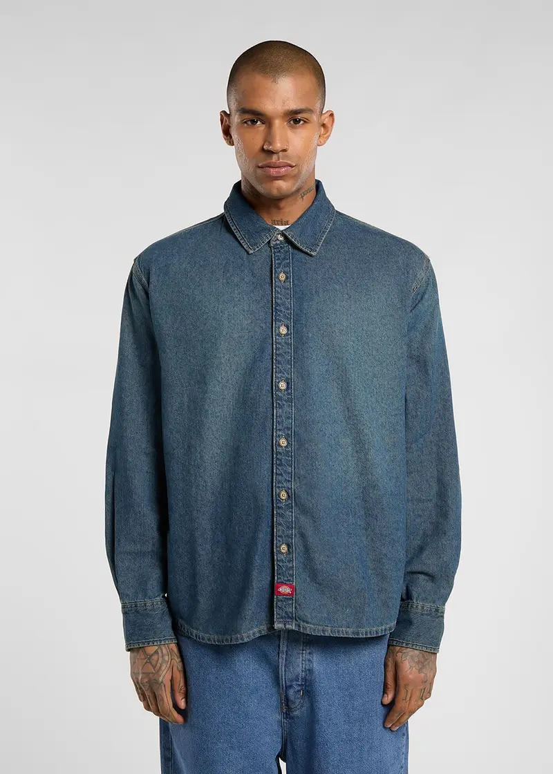 Dickies Men's Lightweight Denim Shirt Khaki