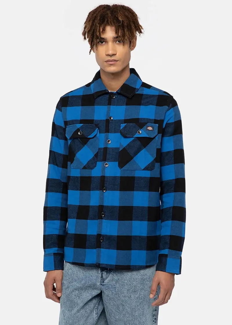 Dickies Men's Sacramento Flannel Shirt Blue