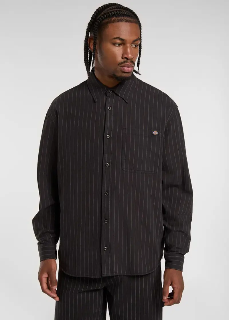 Dickies Men's Service Stripe Shirt Black