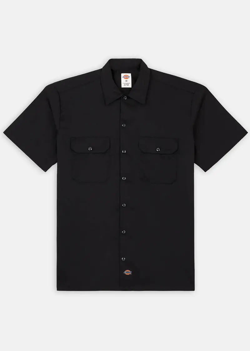 Dickies Men's Short Sleeve Work Shirt Black