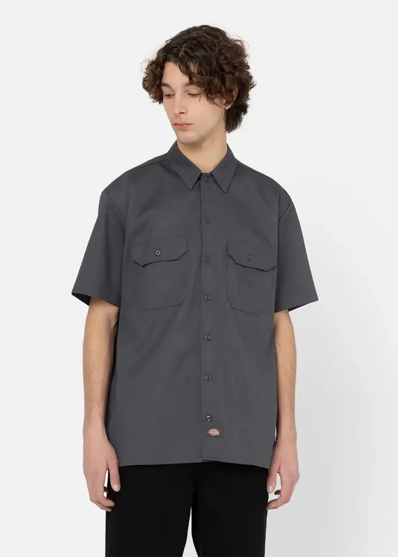 Dickies Men's Short-Sleeve Work Shirt Gray