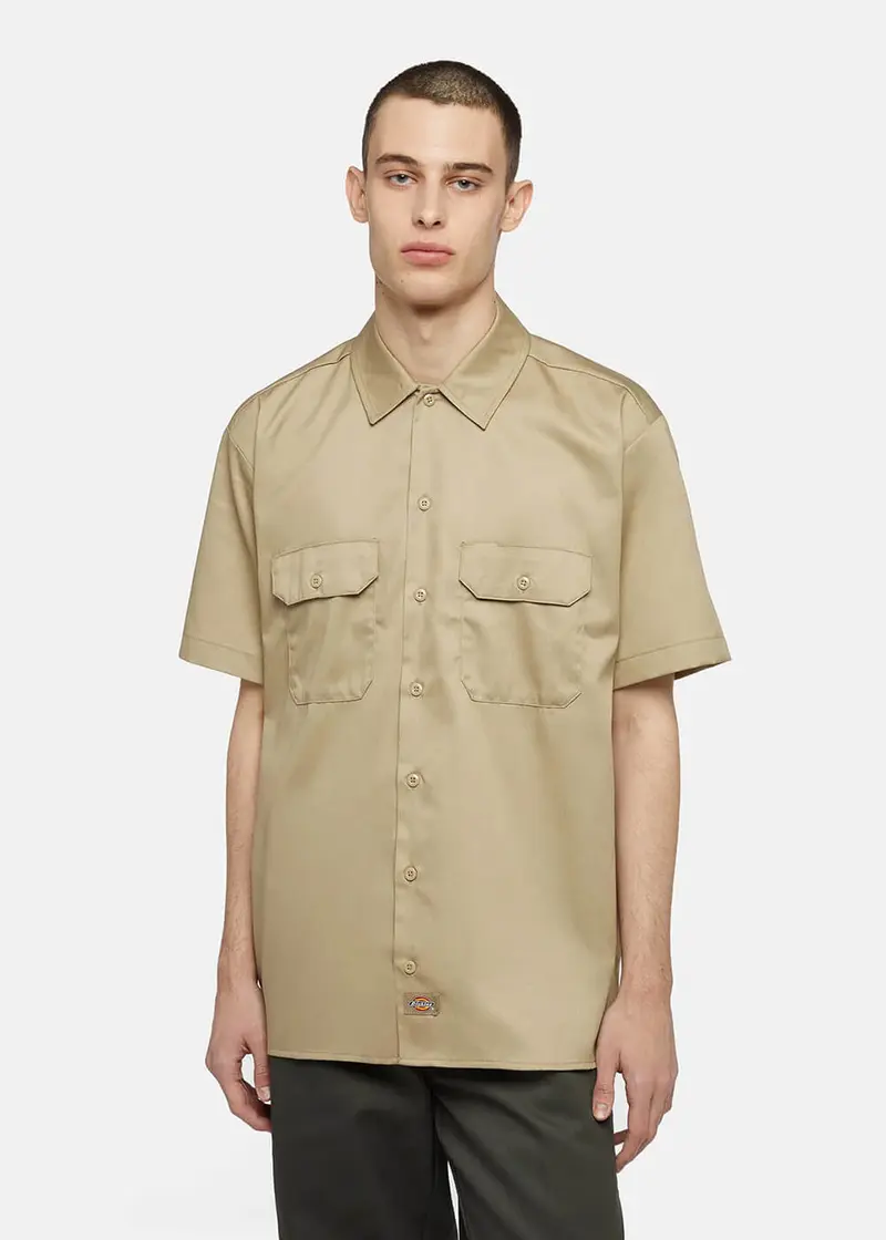 Dickies Men's Short-Sleeve Work Shirt Khaki