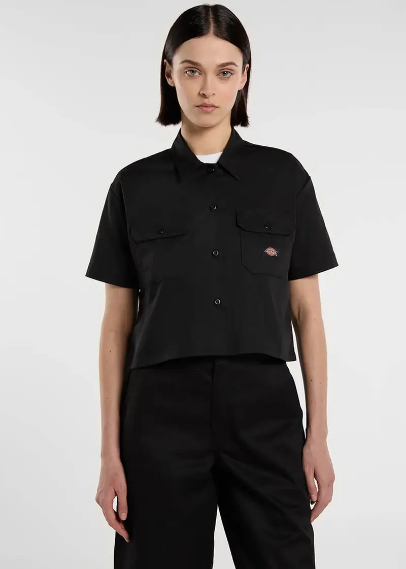 Dickies Women Work Cropped Shirt Black