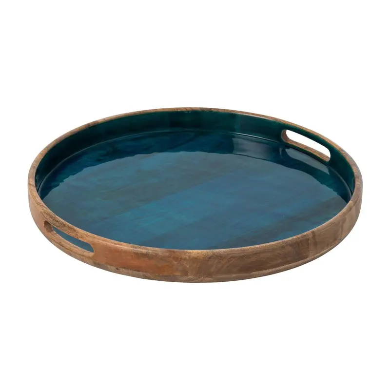 Dienblad Mangohout Petrol/Naturel J-Line