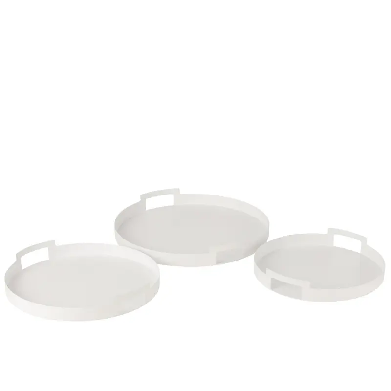Dienblad Rond Metaal Wit Set van 3 J-Line