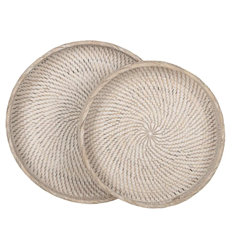 Dienbladen Saint Barths Rond Rotan Naturel Set van 2 MUST Living