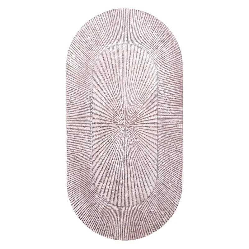 Dishita Cream MDF Wallpanel Ribbed Double Oval PTMD