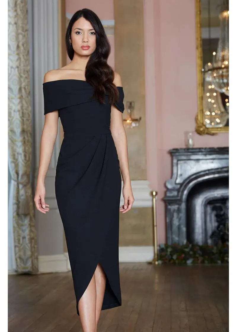 Diva Catwalk Vegas 50s Black Midi Dress