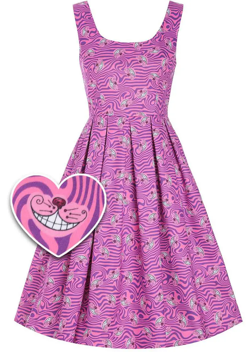 Dolly & Dotty Amanda Cheshire Cat 50s Swing Dress Pink