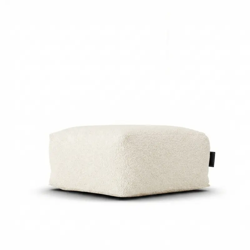 Doodle Square Pouf White Cream - Laui Lounge