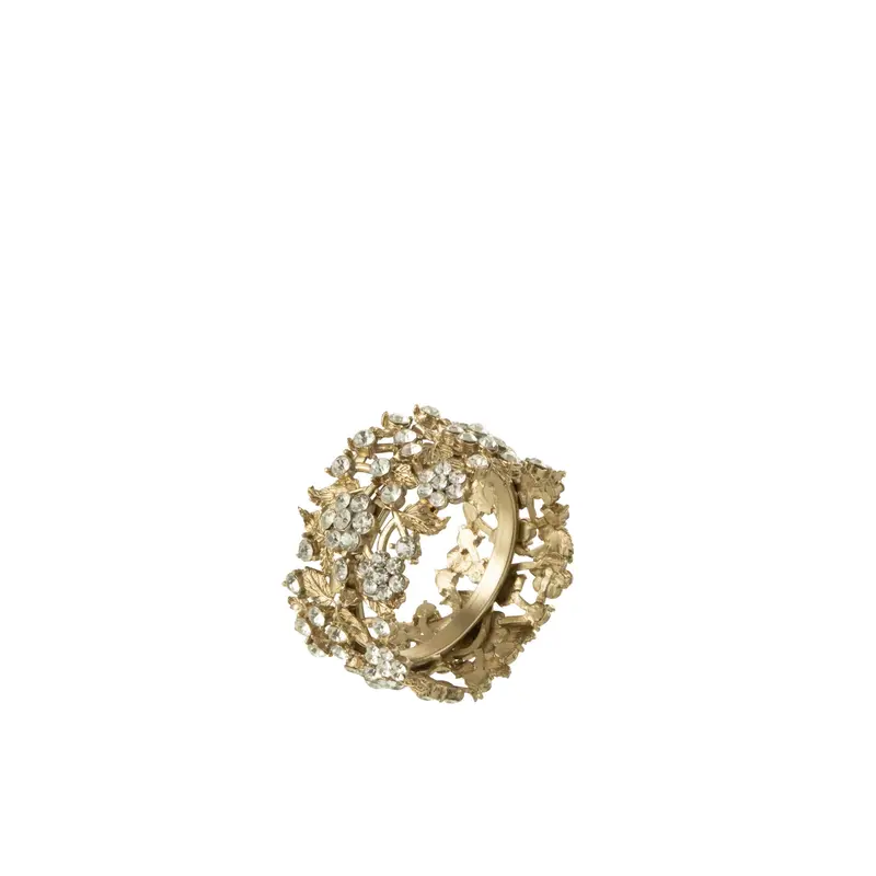 Doos 6 Servetring Breed Metaal Goud J-Line