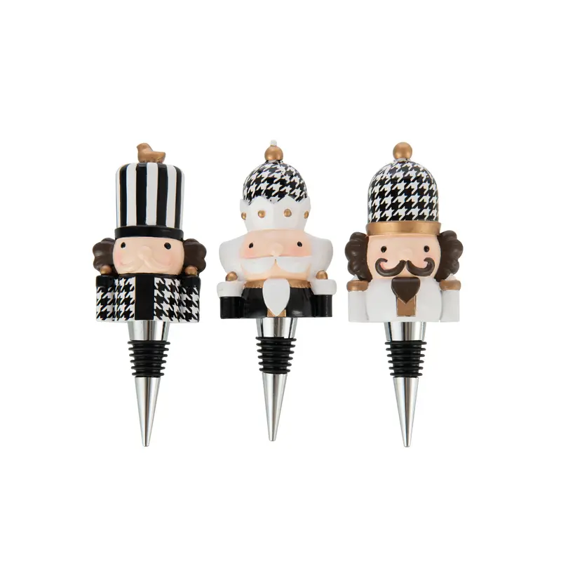 Doos Van 3 Flessenstop Pied-De-Poule Kalk Zwart/Wit J-Line