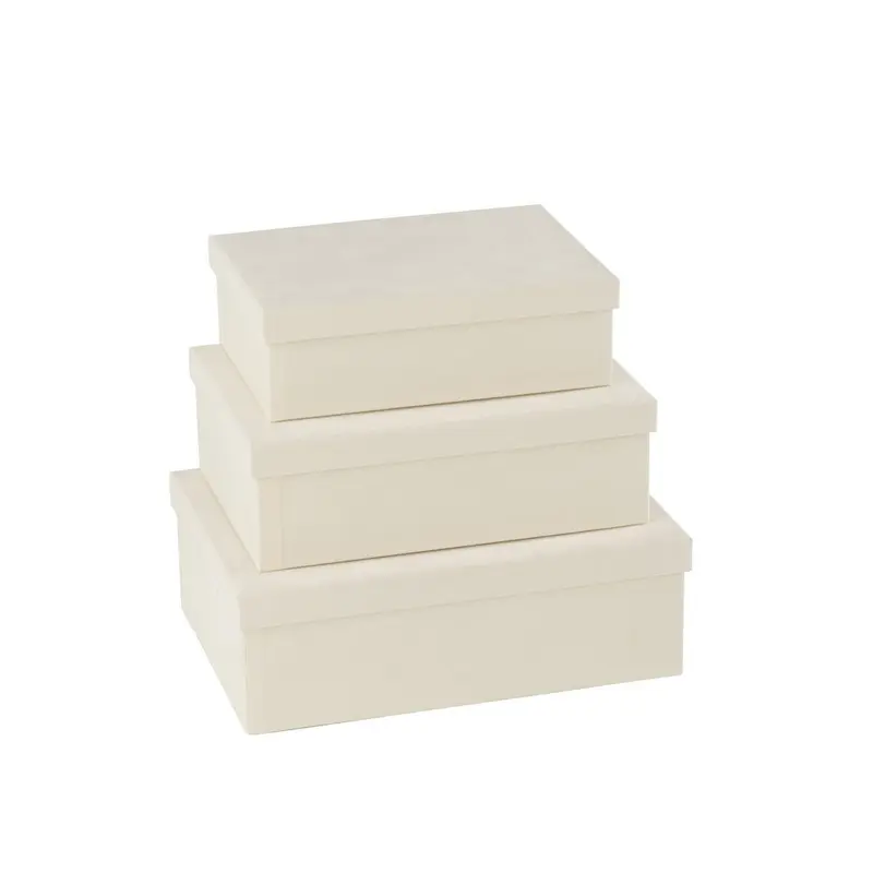 Dozen Rechthoekig Fluweel Papier Wit Set van 3