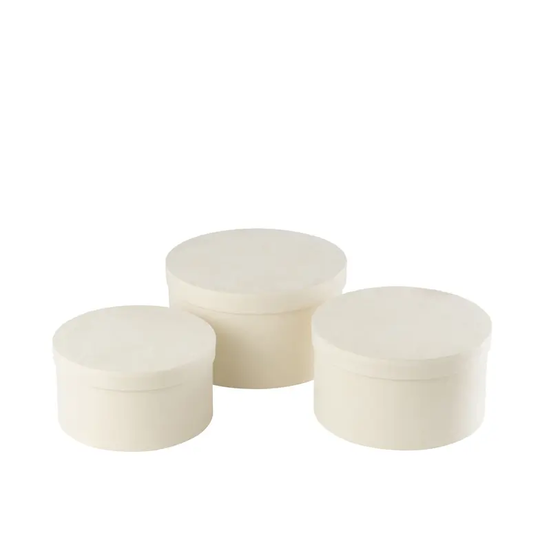 Dozen Rond Plat Fluweel Papier Wit Set van 3 J-Line