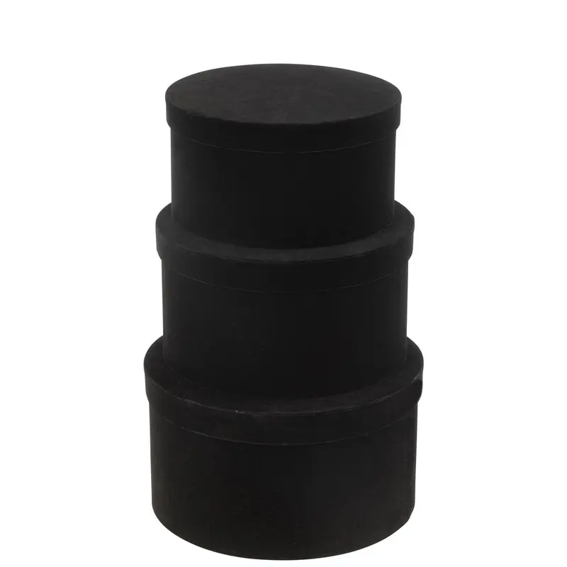 Dozen Rond Plat Fluweel Papier Zwart Set van 3 J-Line
