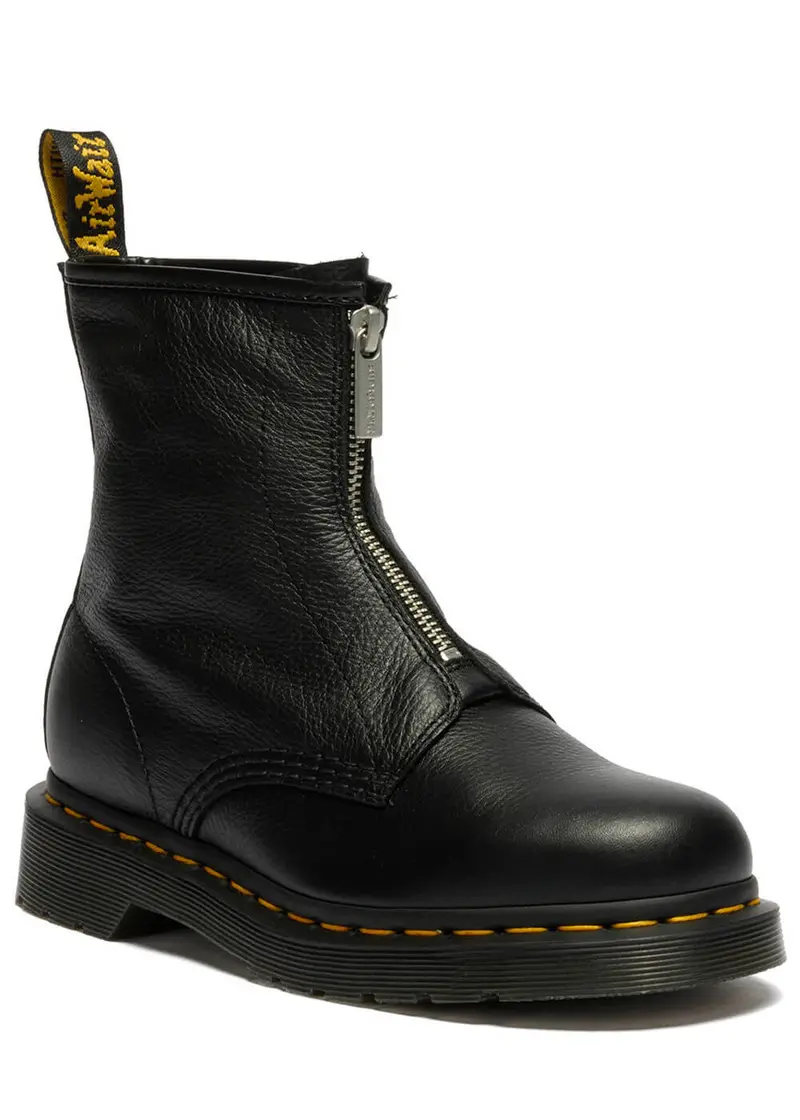 Dr. Martens 1460 Front Zip-Up Leather Boots Black