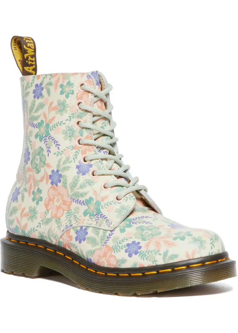 Dr. Martens 1460 Pascal Cloud Floral Leather Lace-Up Boots Cream