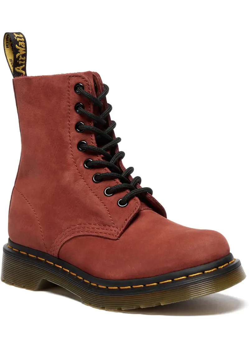 Dr. Martens 1460 Pascal Russet Suede Leather Lace-Up Boots Red