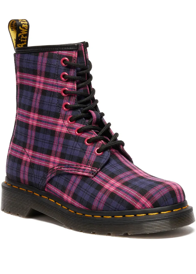 Dr. Martens 1460 Tartan Leather Lace-Up Boots Pink