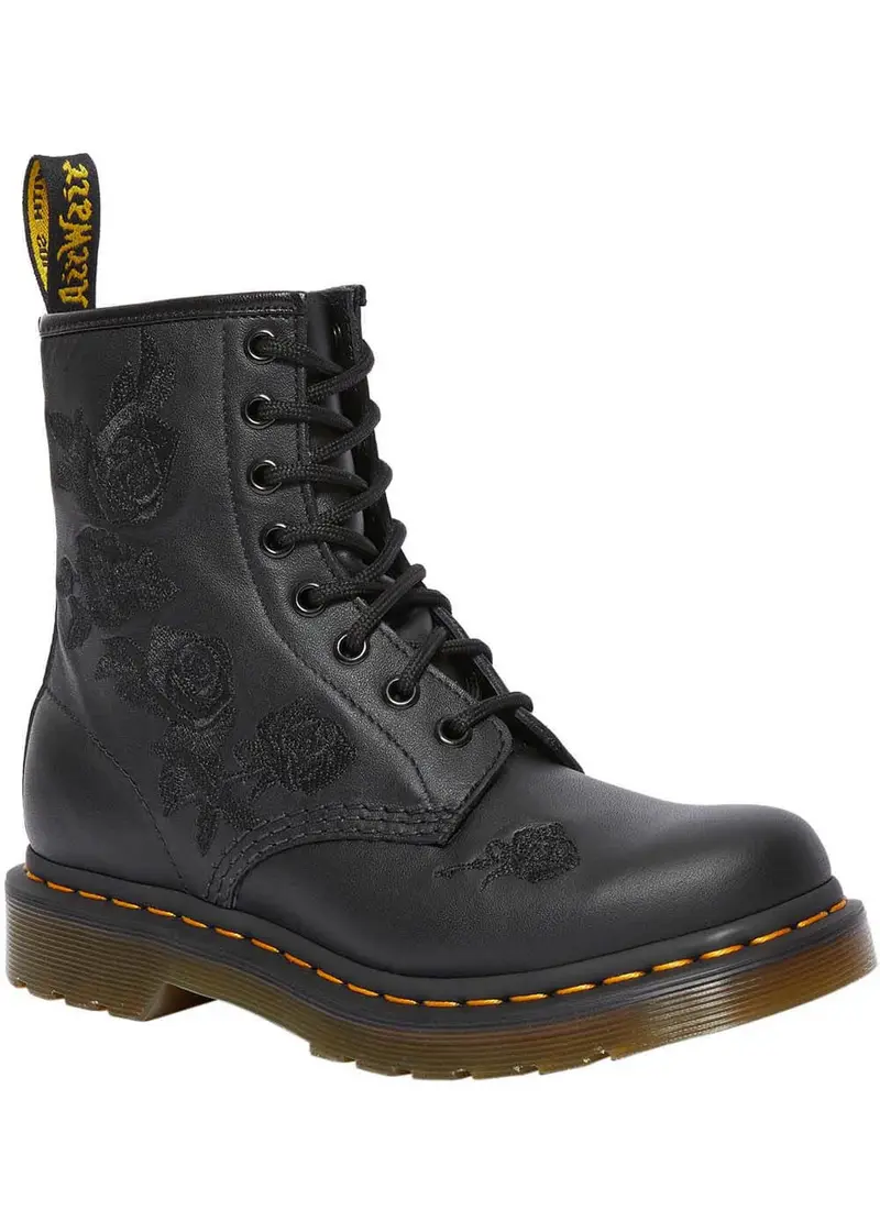 Dr. Martens 1460 Vonda Mono Rose Leather Lace-Up Boots Black
