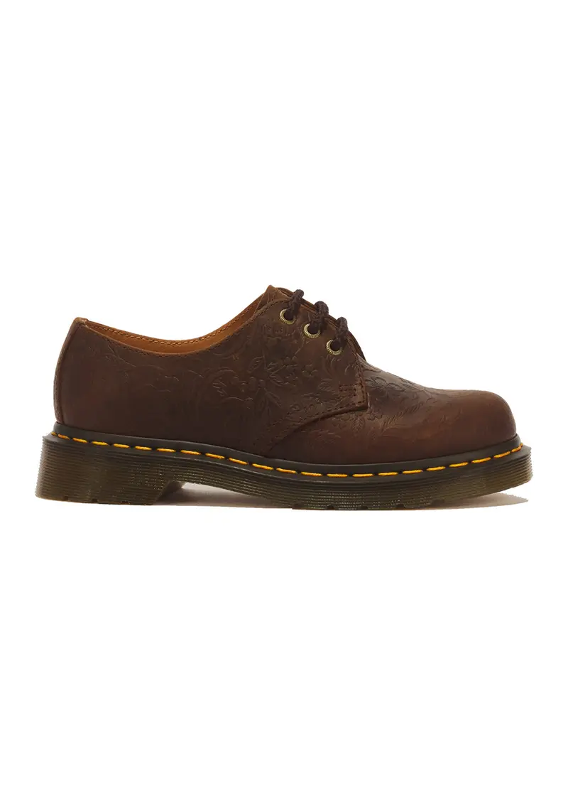 Dr. Martens 1461 Emboss Floral Shoes Dark Brown