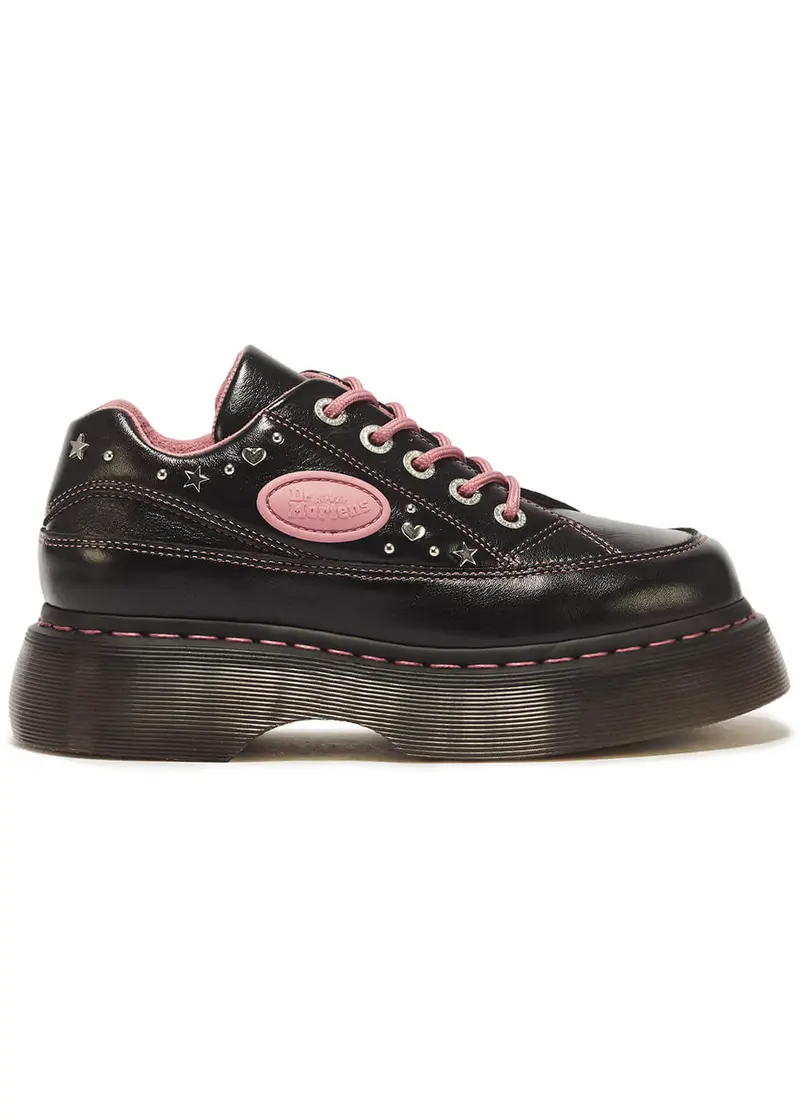 Dr. Martens Buzz 5I Hearts & Stars 90's Platform Shoes Black Pink
