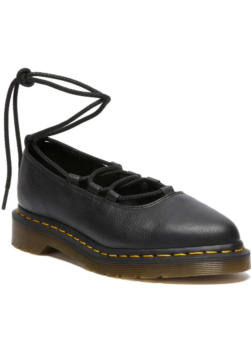 Dr. Martens Elphie II Virginia Leather Ballet Flats Black