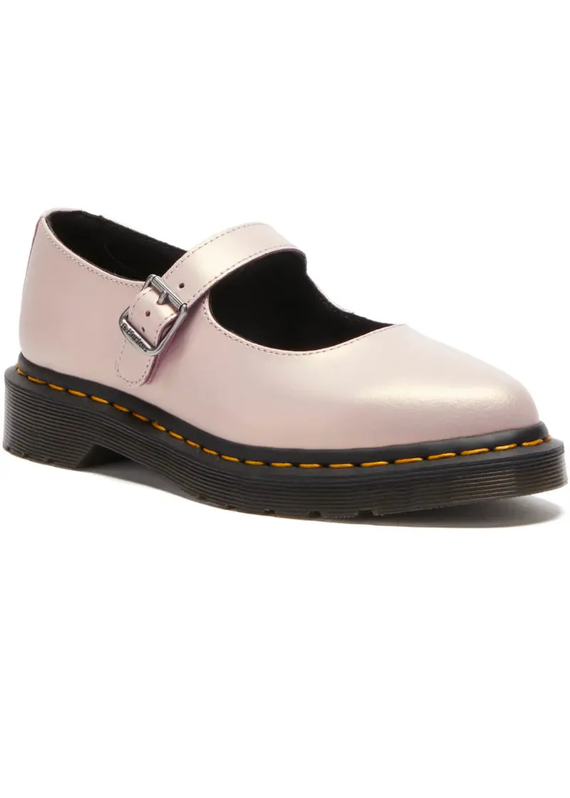 Dr. Martens Elphie Leather Ballet Flats Powder Pink Gold