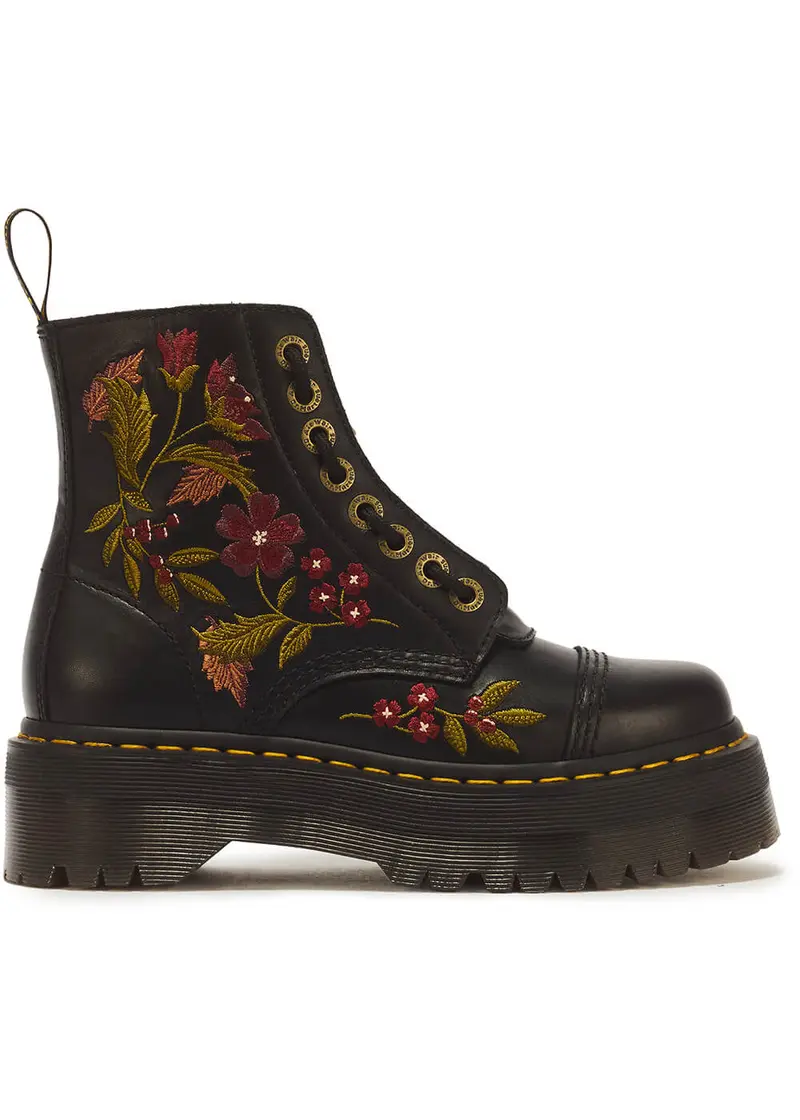 Dr. Martens Sinclair Floral Platform Boots Black