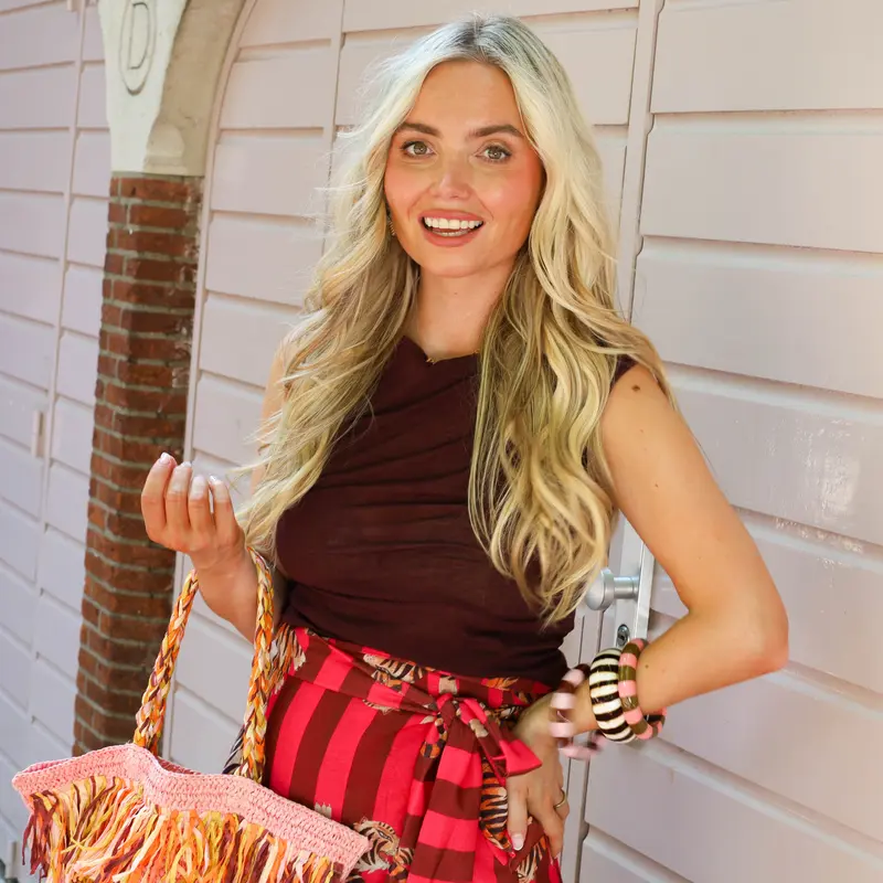 Drape top plum