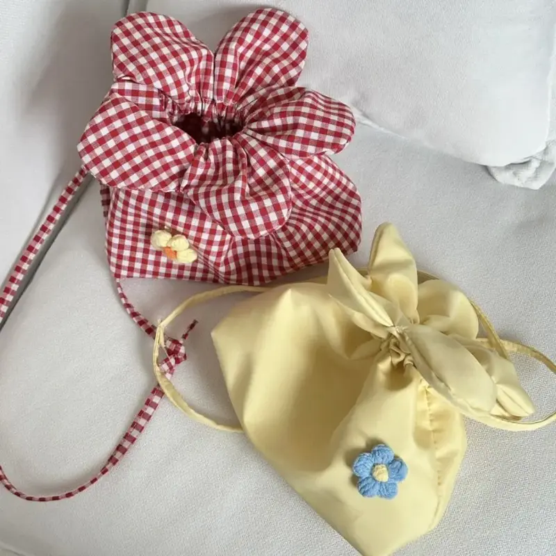 Drawstring Flower Petal Purse (3 Colours)