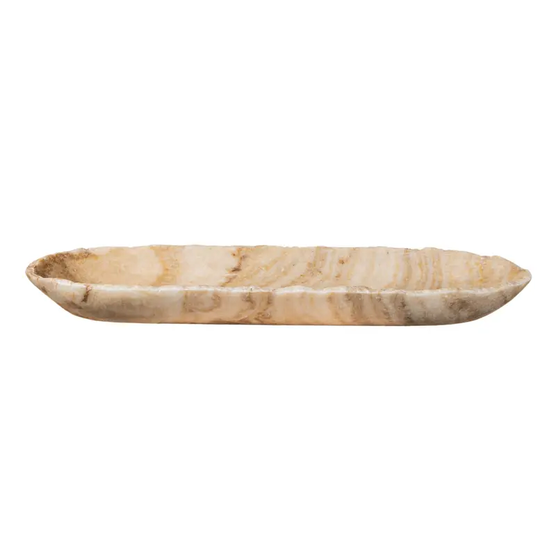 Draya Onyx White Organic Oval Shaped Bowl Big PTMD