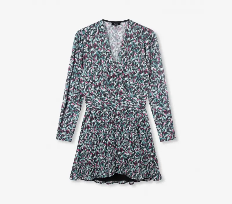 Dress Flower Lurex +rose/turq