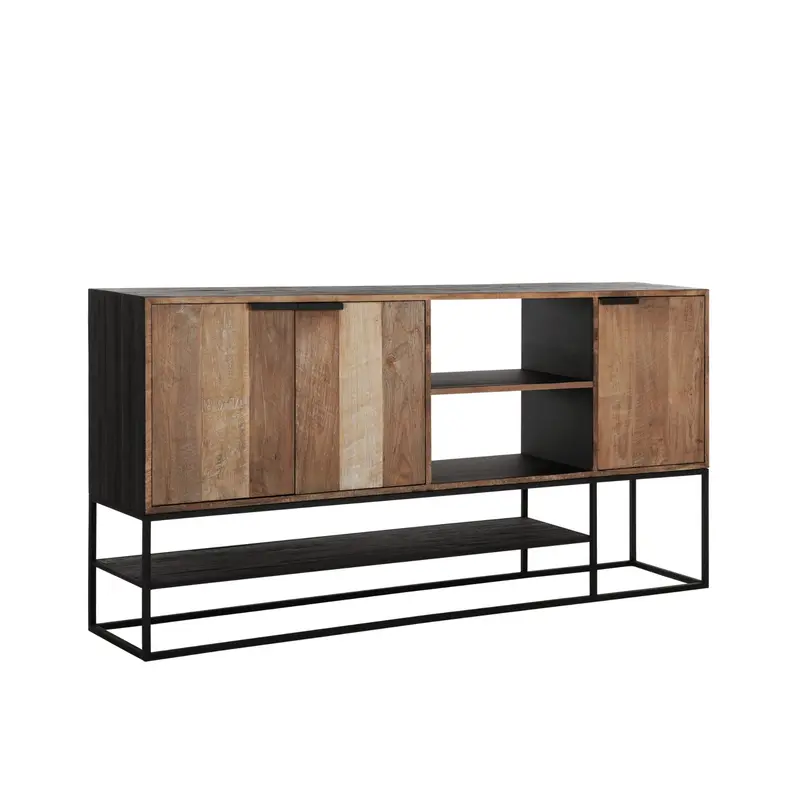 Dressoir Cosmo No.1 Teakhout Naturel Zwart Large 205cm DTP Home