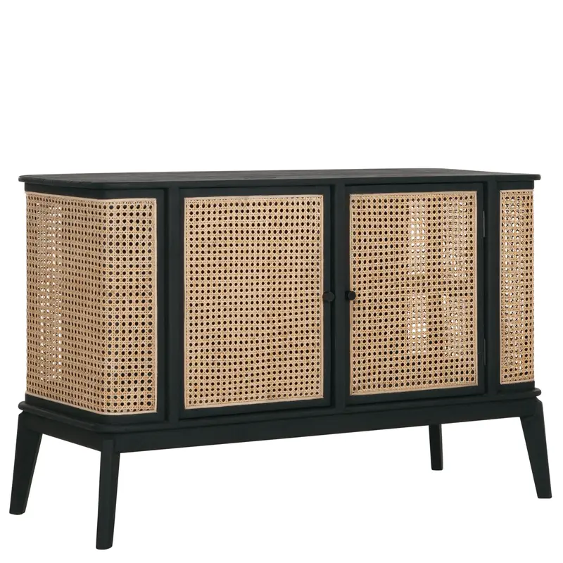 Dressoir Raffles Mindi Hout Zwart 2 Deuren 125cm MUST Living