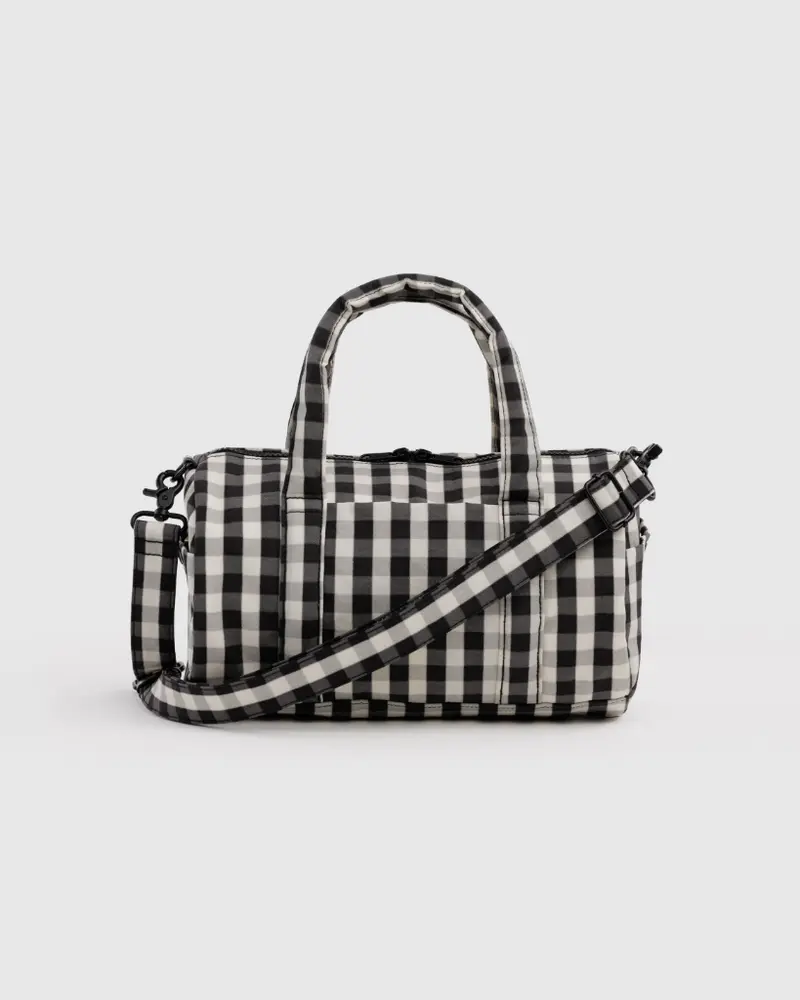 Duffle Bag - Black & Cream Gingham