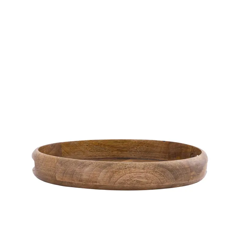 Dusten Dienblad Mangohout Naturel Rond Klein PTMD
