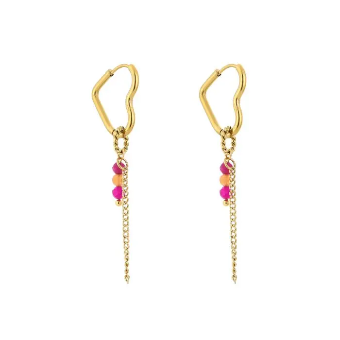 Earring heart with color
