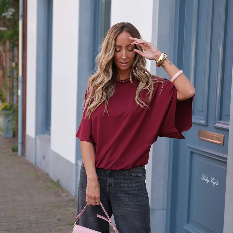 Easy fit tee burgundy