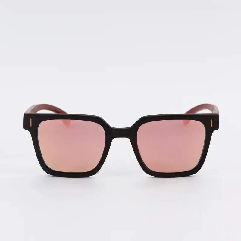 EDGE Ebony Sunglasses | rose gold mirror lenses