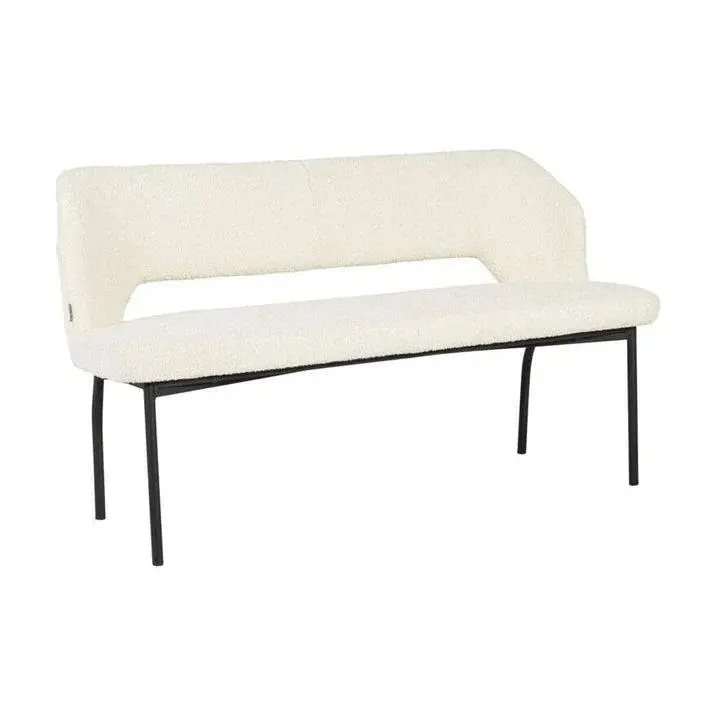 Eetkamerbank Bloom Bouclé Naturel 150cm MUST Living