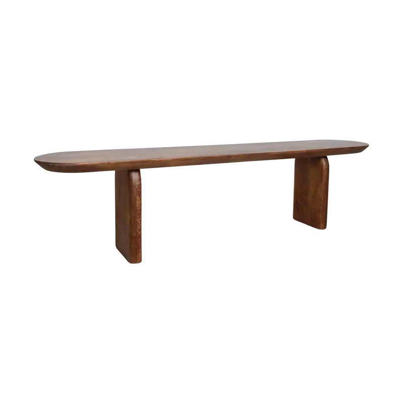 Eetkamerbank Bullnose Bruin Mangohout 180cm Raw Materials