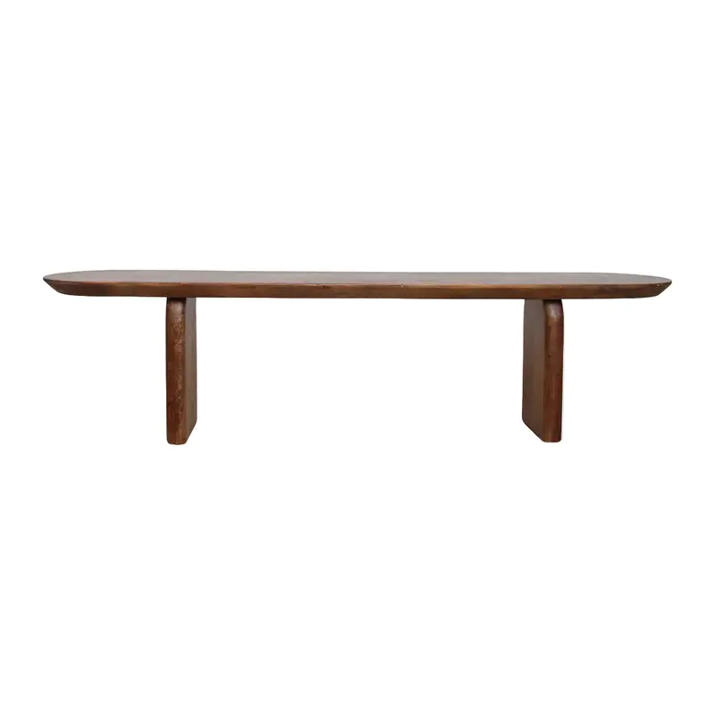 Eetkamerbank Bullnose Bruin Mangohout 200cm Raw Materials